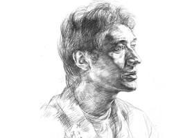 男青年素描作品解析
