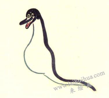 鸭嘴龙儿童国画画法步骤02