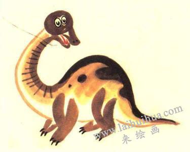 恐龙儿童国画画法步骤04