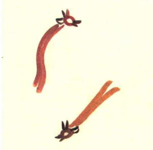 长颈鹿儿童国画画法步骤01