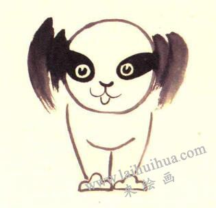 小花狗儿童水墨画画法步骤02
