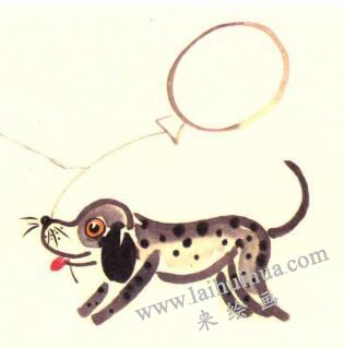 斑点狗儿童水墨画画法步骤04