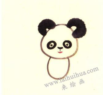 大熊猫儿童水墨画画法步骤02