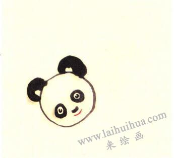 熊猫母子儿童水墨画画法步骤01