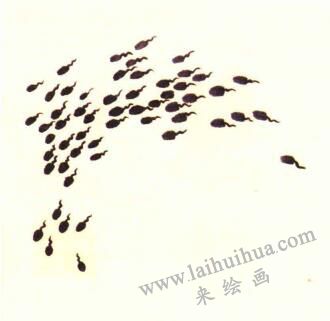 小蝌蚪儿童水墨画画法步骤02