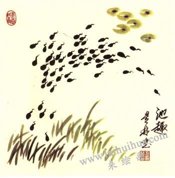 小蝌蚪儿童水墨画画法步骤05