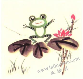 小蝌蚪找妈妈儿童水墨画画法步骤04