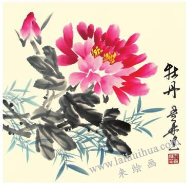 牡丹儿童水墨画画法步骤05