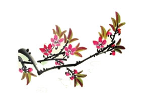 桃花儿童水墨画画法
