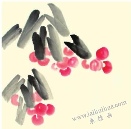 荔枝儿童水墨画画法步骤02