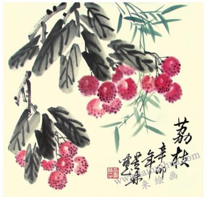 荔枝儿童水墨画画法步骤05