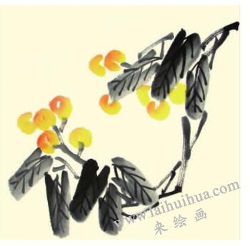 枇杷儿童水墨画画法步骤03