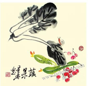 蔬果儿童水墨画画法步骤05