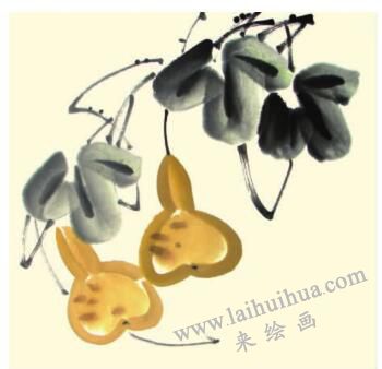 秋葫芦儿童水墨画画法步骤04