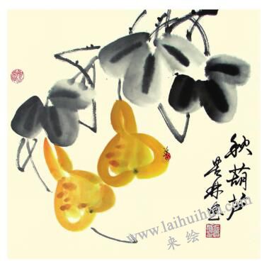 秋葫芦儿童水墨画画法步骤05