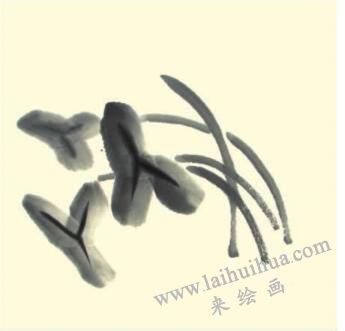 慈姑儿童水墨画画法步骤02