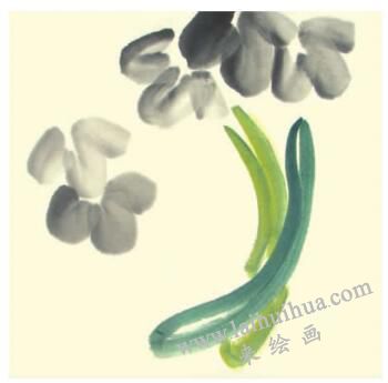 丝瓜儿童水墨画画法步骤02