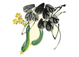 黄瓜儿童水墨画画法