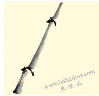 竹子儿童水墨画画法步骤02