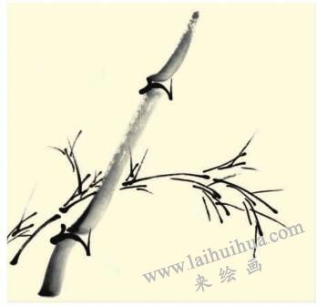 竹子儿童水墨画画法步骤03