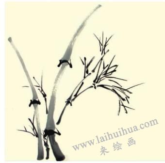青竹儿童水墨画画法步骤03