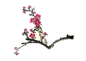 竹子和梅花儿童水墨画画法