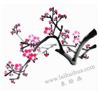 梅花儿童水墨画画法步骤04