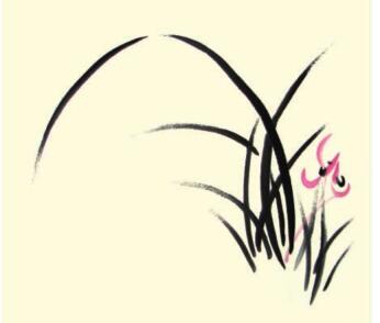 兰花儿童水墨画画法步骤04