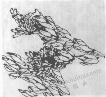水墨画技法之冲线法（图例）01