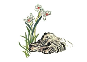 水仙花儿童水墨画画法