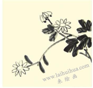 秋菊儿童水墨画画法步骤03