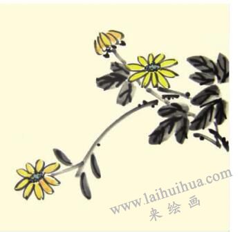 秋菊儿童水墨画画法步骤04