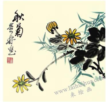 秋菊儿童水墨画画法步骤06