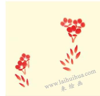 凌霄花儿童水墨画画法步骤02