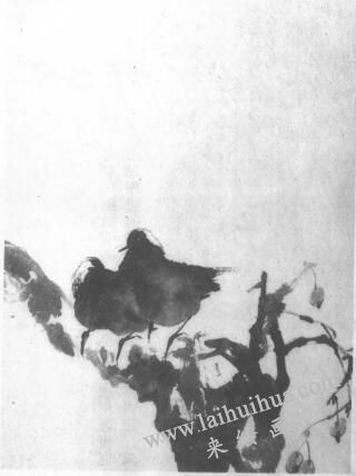 水墨画技法之冲墨法（《寒雀图》的绘制步骤）02