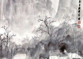 水墨山水画《雨后空色》作品