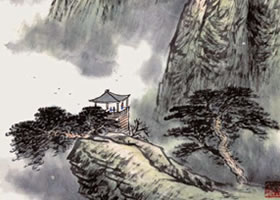 水墨山水画《黄山烟云》作品