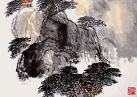 水墨山水画《山色空濛》作品