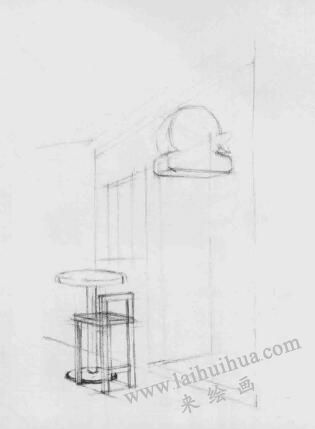 街角小店素描画法步骤02