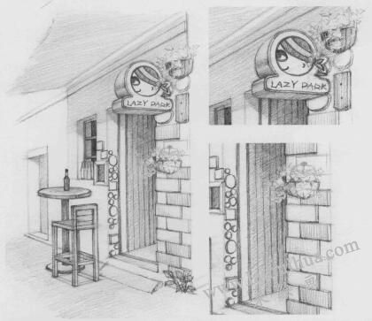 街角小店素描画法步骤07