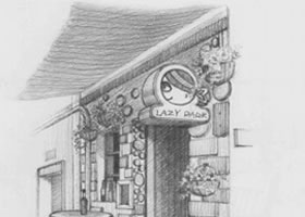 街角小店素描画法