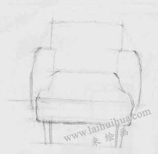 沙发一角素描画法步骤01