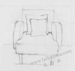 沙发一角素描画法步骤02