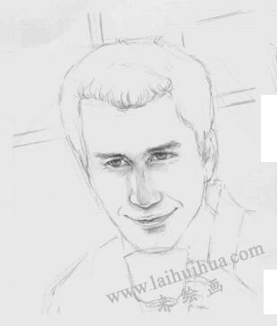 看报的男人素描画法步骤04
