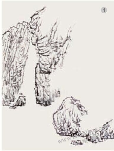 彩墨融合法《孤舟横渡》步骤01