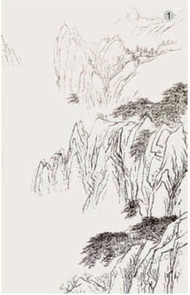 勾线填色法《翠岭流云》步骤01