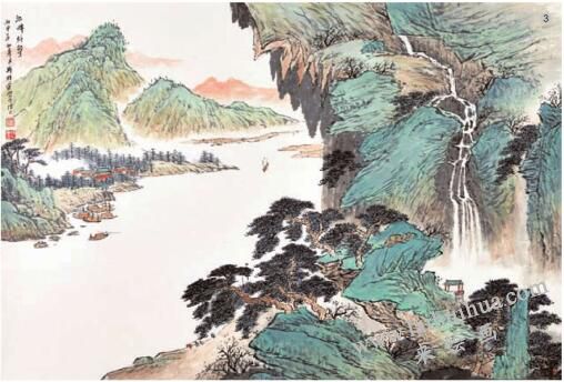 正面着色法（薄染法）《江畔纤声》步骤03