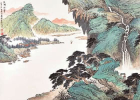 正面着色法（薄染法）《江畔纤声》步骤