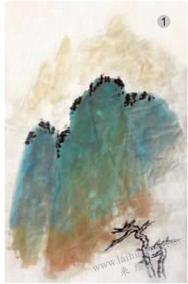 青绿山水画的山石着色方法之没骨法01