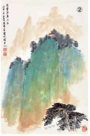 青绿山水画的山石着色方法之没骨法02